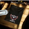  Unisex Oversize Karakartal Ön Baskili T-shirt